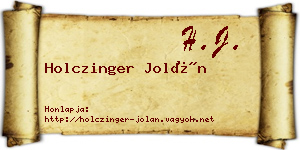 Holczinger Jolán névjegykártya